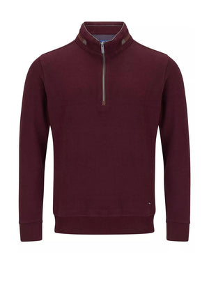 Daniel Grahame Half Zip Sweatshirt, Dark Red