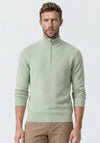 Daniel Grahame Quarter Zip Waffle Knit Sweater, Light Green