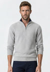 Daniel Grahame Quarter Zip Waffle Knit Sweater, Light Grey