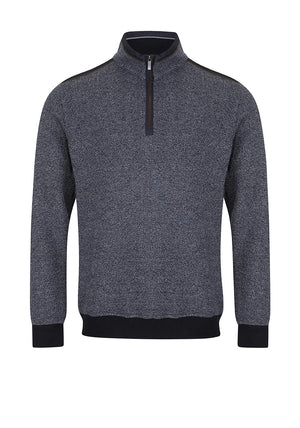 Daniel Grahame Quarter Zip Sweatshirt, Grey Melange