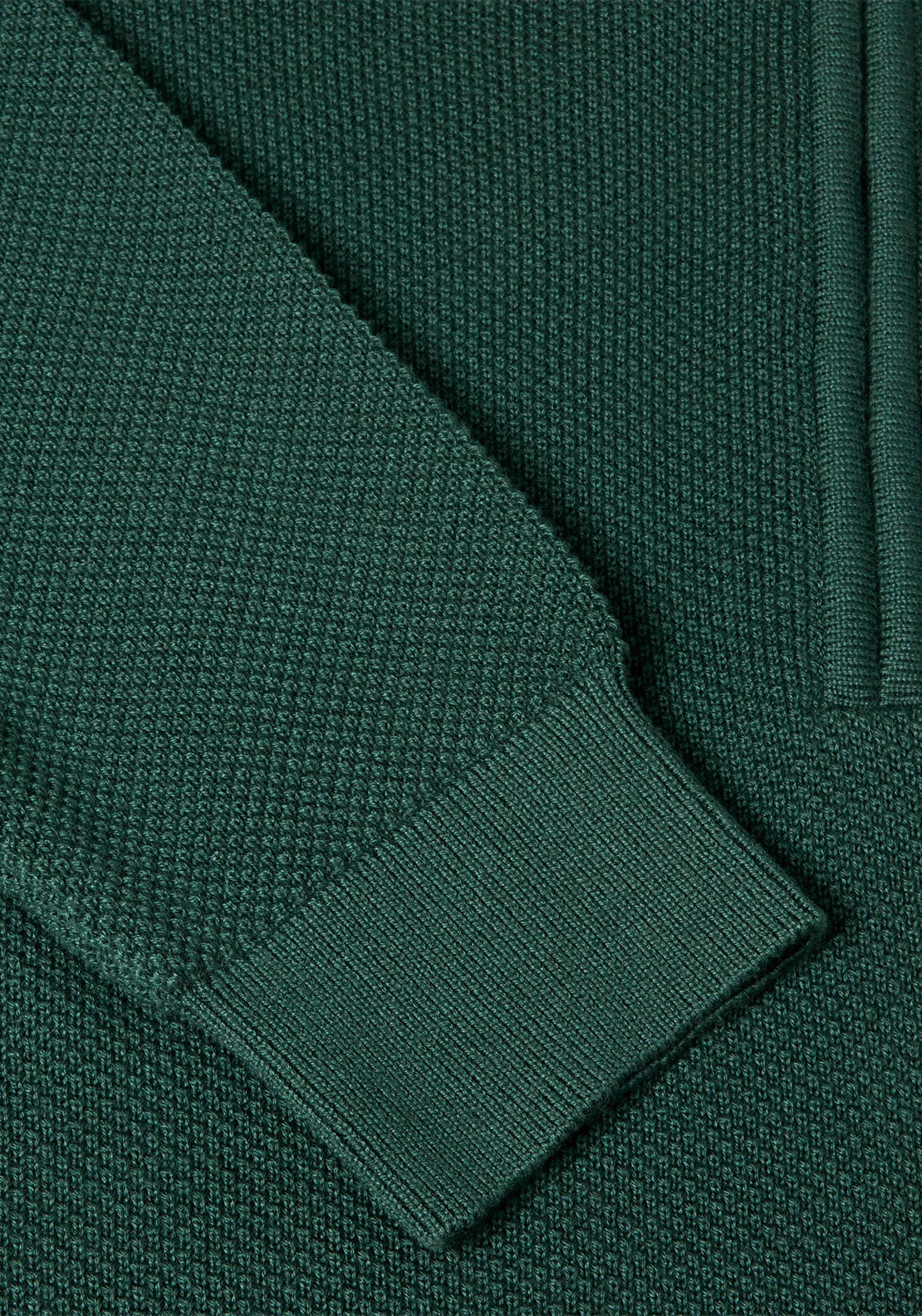 Daniel Grahame Quarter Zip Waffle Knit Sweater, Dark Green