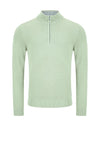 Daniel Grahame Quarter Zip Waffle Knit Sweater, Light Green