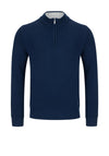Daniel Grahame Quarter Zip Waffle Knit Sweater, Navy