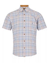 Daniel Grahame Short Sleeve Check Shirt, Brown Multi