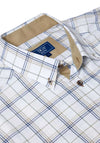 Daniel Grahame Short Sleeve Plaid Shirt, White & Sand