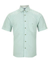 Daniel Grahame Stripe Short Sleeve Shirt, Green & White