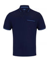 Daniel Grahame Tipped Collar Pocket Polo Shirt, Navy