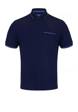 Daniel Grahame Tipped Collar Pocket Polo Shirt, Navy