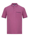 Daniel Grahame Tipped Collar Pocket Polo Shirt, Dark Pink