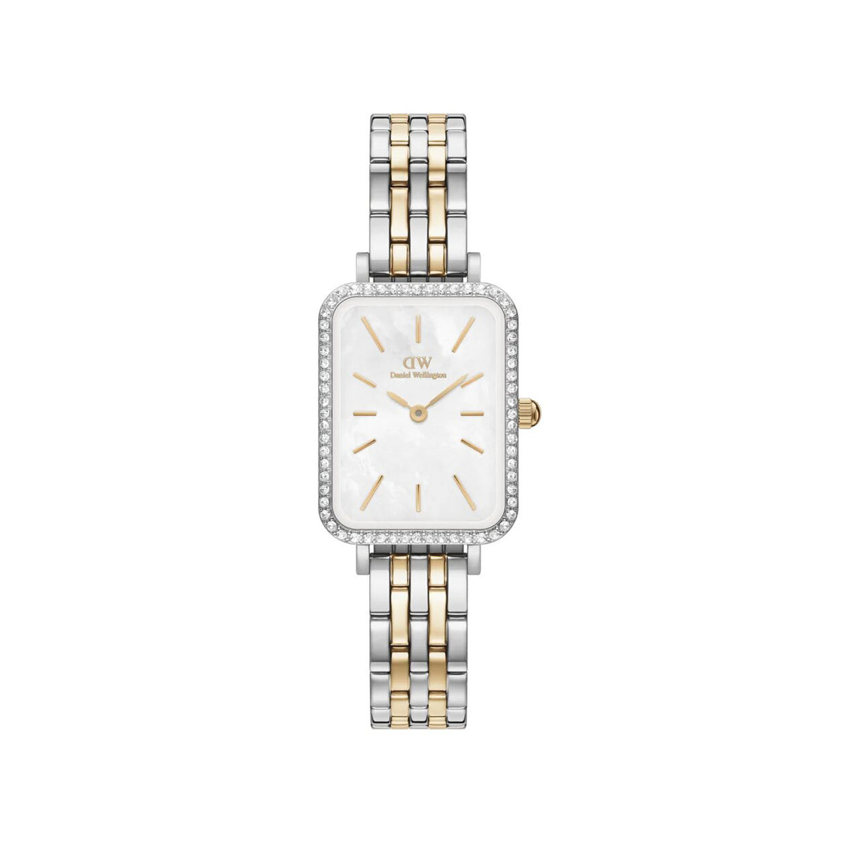 Daniel Wellington Quadro 5 Link Bezel Watch, Gold & Silver