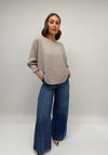 d.e.c.k By Decollage One Size Ribbed Sweater, Taupe