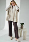 d.e.c.k by Decollage One Size Chunky Knit Short Sleeve Carigan, Beige