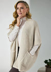 d.e.c.k by Decollage One Size Chunky Knit Short Sleeve Carigan, Beige