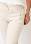 D.E.C.K By Decollage Zipped Slim Leg Joggers, Cream