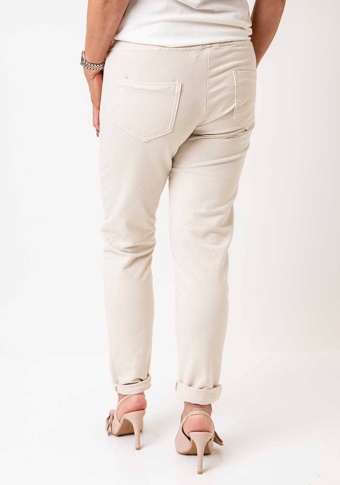 D.E.C.K By Decollage Zipped Slim Leg Joggers, Cream