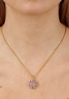 Dyrberg/Kern Delise Light Rose & Yellow Crystal Necklace, Gold