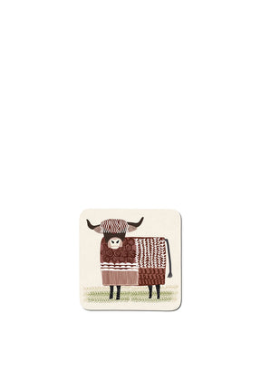 DENBY HIGHLAND COW SET OF 6 COASTERS
