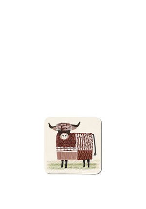 DENBY HIGHLAND COW SET OF 6 COASTERS