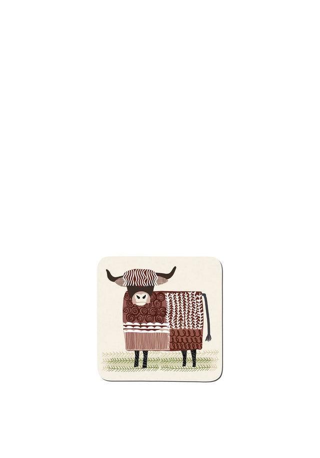 DENBY HIGHLAND COW SET OF 6 COASTERS