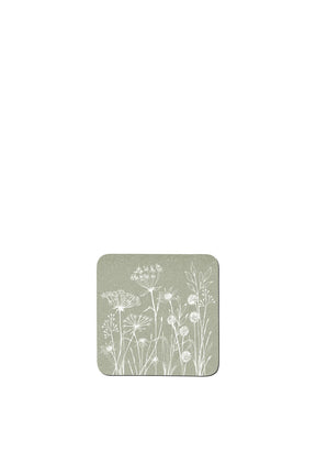 DENBY WILD FLOWERS SAGE GREEN SET OF 6 COASTERS