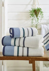 DY PORTLAND STRIPE SUPERSOFT BATH TOWEL OCEANIC