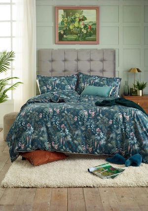 Deyongs Tropical Leaves Cotton Duvet Cover Set, Green Multi