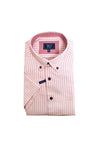 Daniel Grahame Stripe Short Sleeve Shirt, Pink