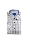 Daniel Grahame Check Short Sleeve Shirt, Sky Blue