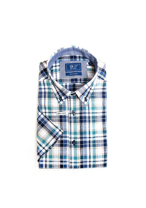 Daniel Grahame Check Short Sleeve Shirt, Teal Multi