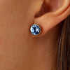 Dyrberg/Kern Dia Earrings, Sapphire Blue & Gold
