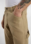 Dickies Canvas Carpenter Trousers, Stone Washed Beige