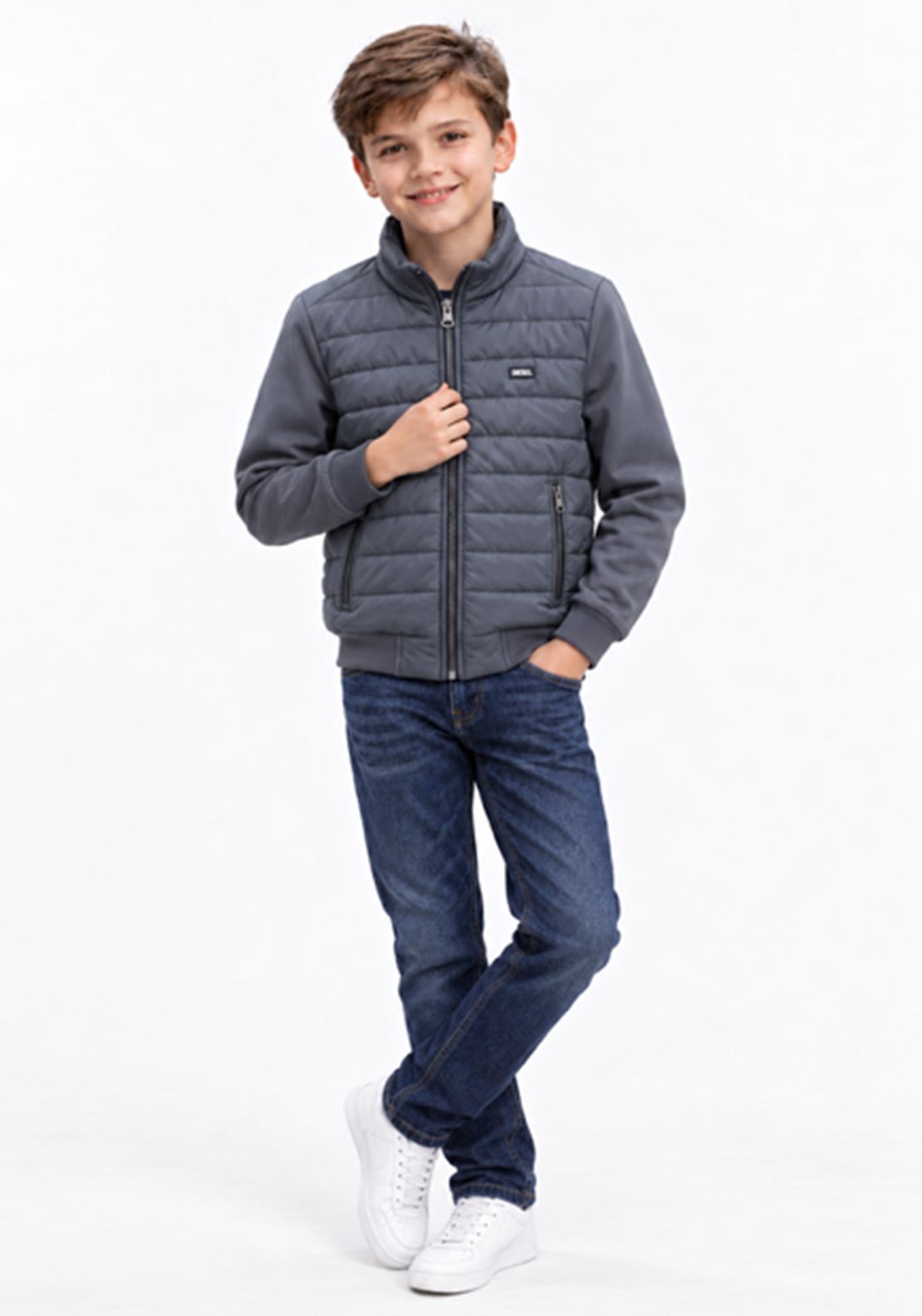Diesel Boys Jared Long Sleeve Padded Jacket, Navy