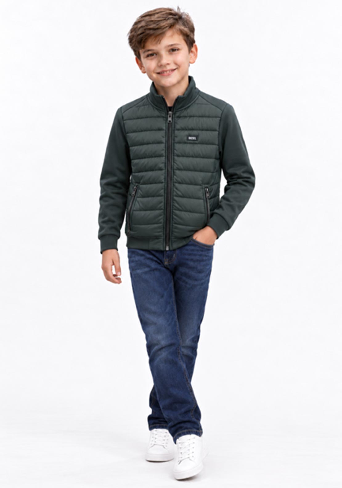 Diesel Boys Jared Long Sleeve Padded Jacket, Green