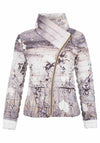 Dolcezza Abstract Print Quilted Coat, Beige Multi