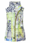 Dolcezza Graphic Abstract Print Gilet, Grey Multi