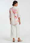 Dolcezza Floral Print Button Down Blouse, White Multi