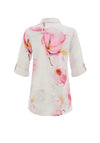 Dolcezza Floral Print Button Down Blouse, White Multi