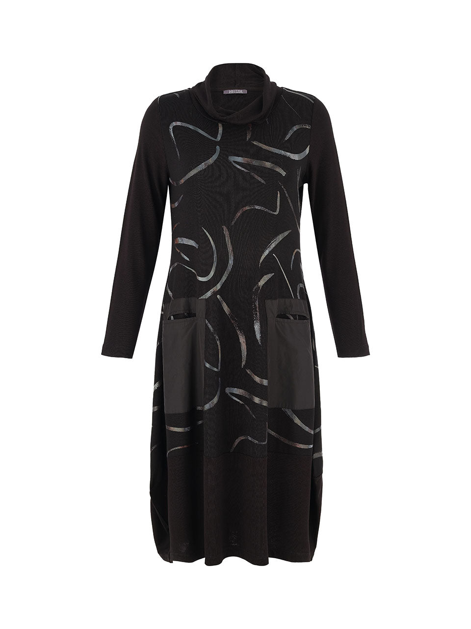 Dolcezza Abstract Maxi Dress, Black