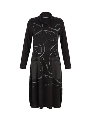 Dolcezza Abstract Maxi Dress, Black