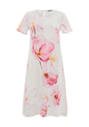 Dolcezza Floral Print Short Sleeved Midi Dress, Pink Multi