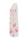 Dolcezza Floral Print Short Sleeved Midi Dress, Pink Multi