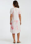Dolcezza Floral Print Short Sleeved Midi Dress, Pink Multi