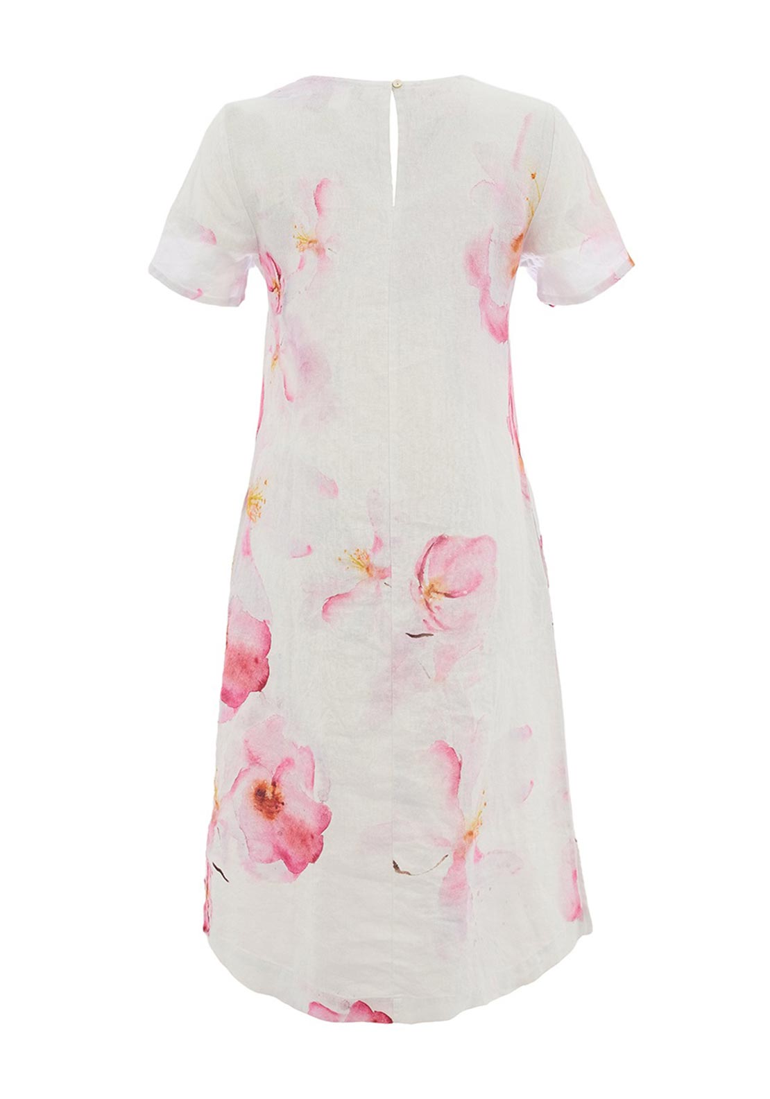 Dolcezza Floral Print Short Sleeved Midi Dress, Pink Multi