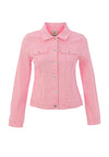 Dolcezza Collared Button Up Denim Jacket, Pink