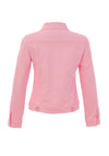 Dolcezza Collared Button Up Denim Jacket, Pink