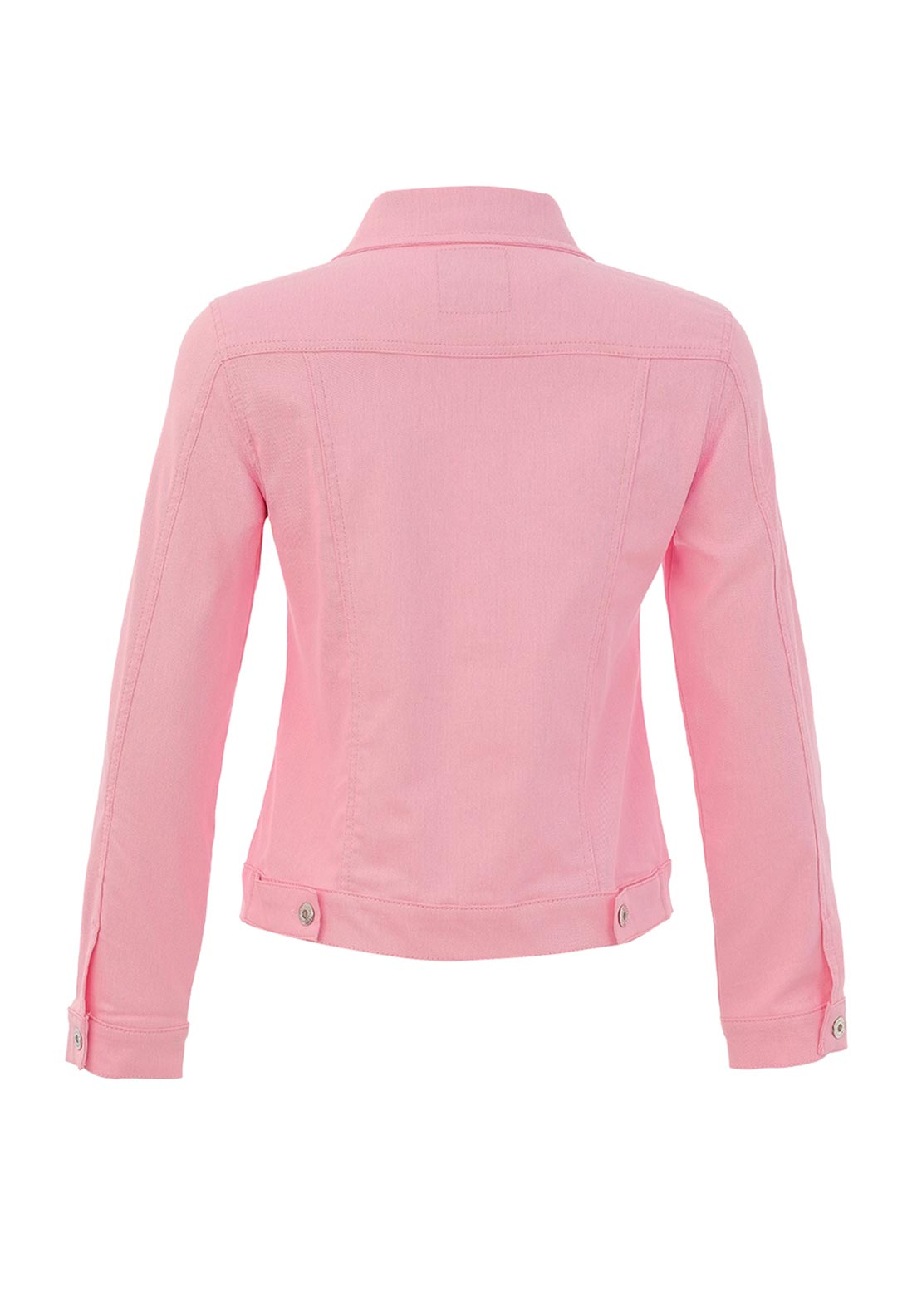 Dolcezza Collared Button Up Denim Jacket, Pink