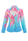 Dolcezza Floral Print Button Up Blazer, Blue Multi