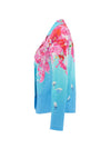 Dolcezza Floral Print Button Up Blazer, Blue Multi