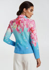 Dolcezza Floral Print Button Up Blazer, Blue Multi