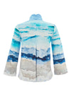 Dolcezza High Neck Button Front Jacket, Blue